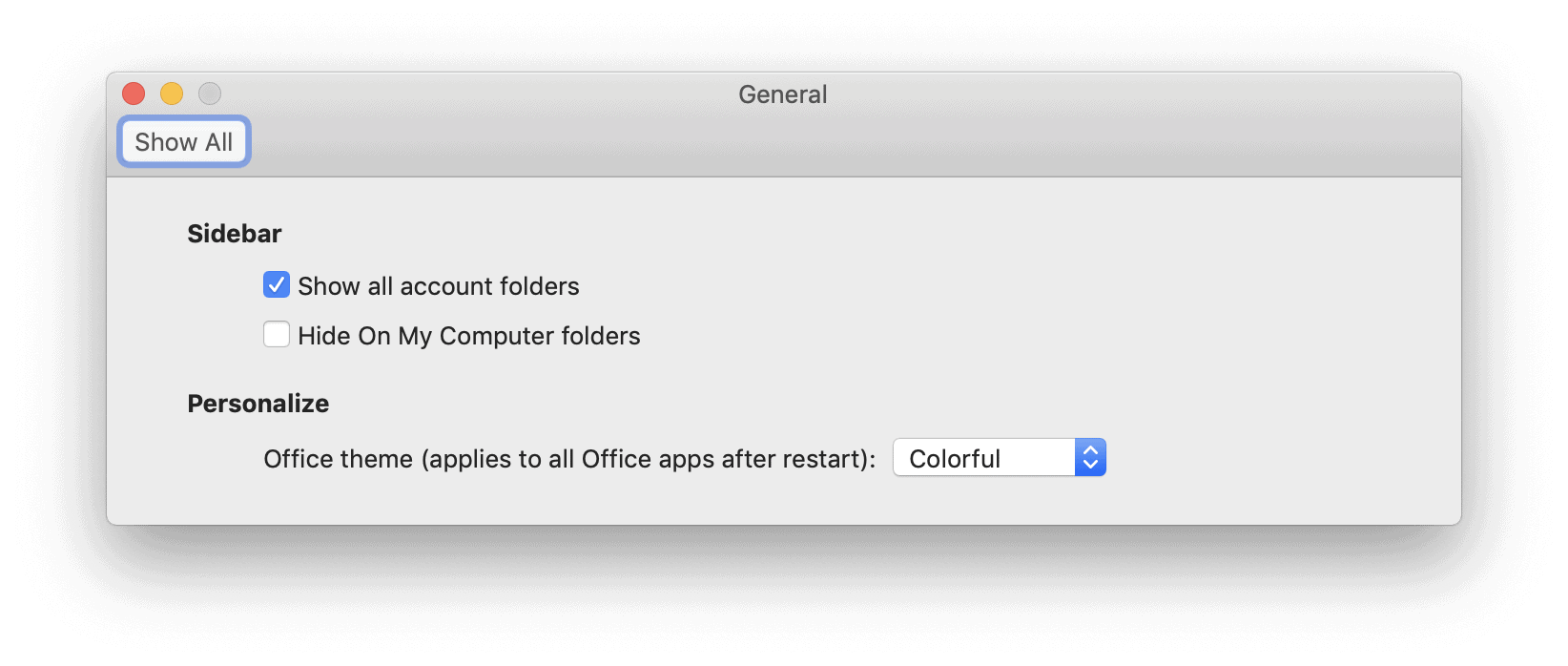 outlook for mac 2011 hidden folder